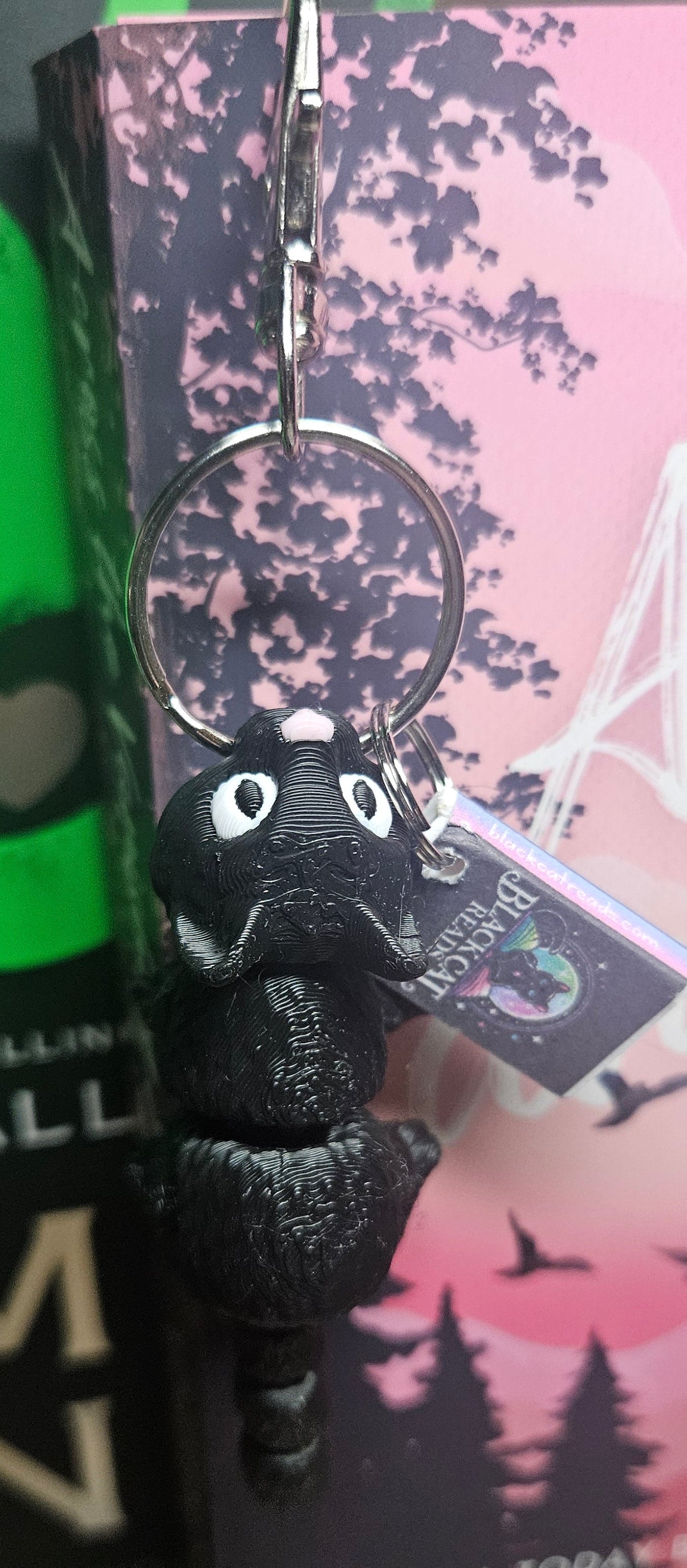 Black Cat Keychain | 3D Printed Articulated Cat Keychain | Cute Bookish Accessory