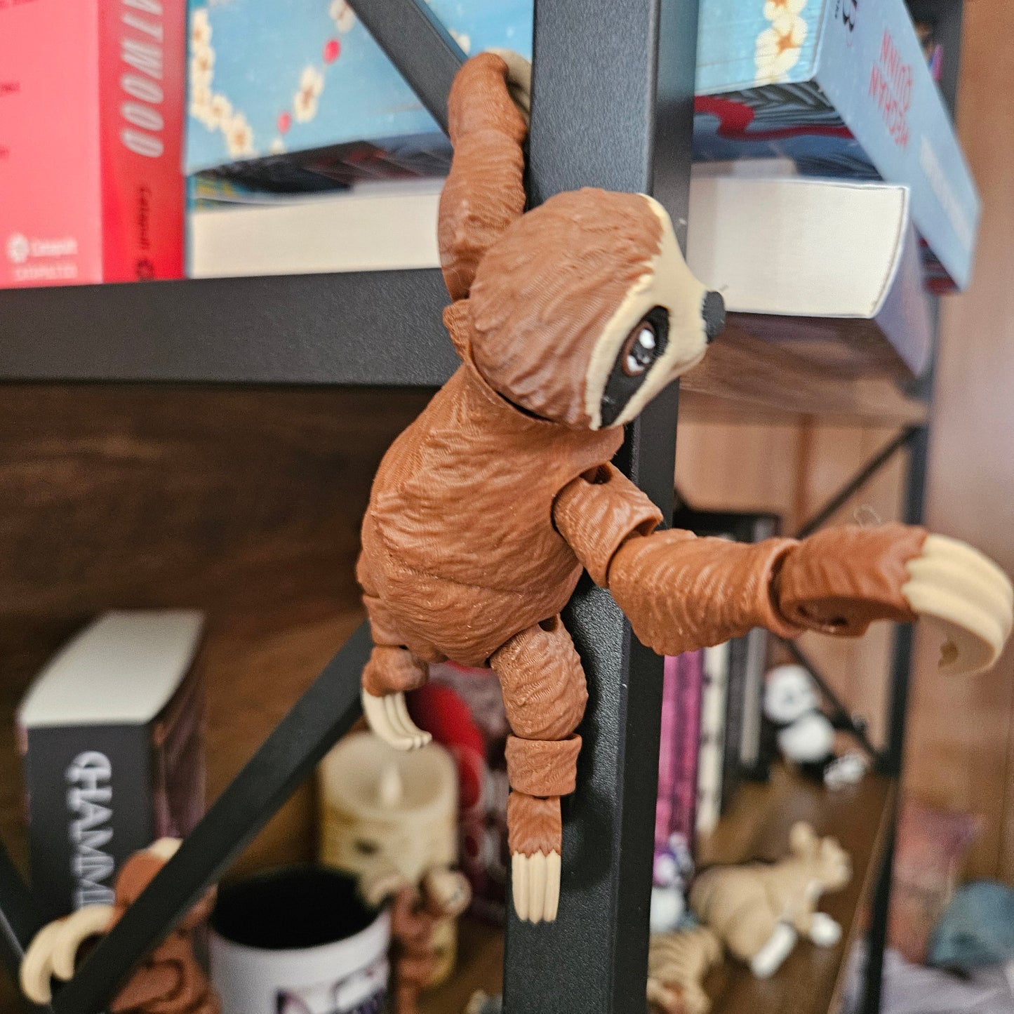 3D Printed Sloth Figure | Flexible Articulated Animal Toy | 6” Posable Sloth