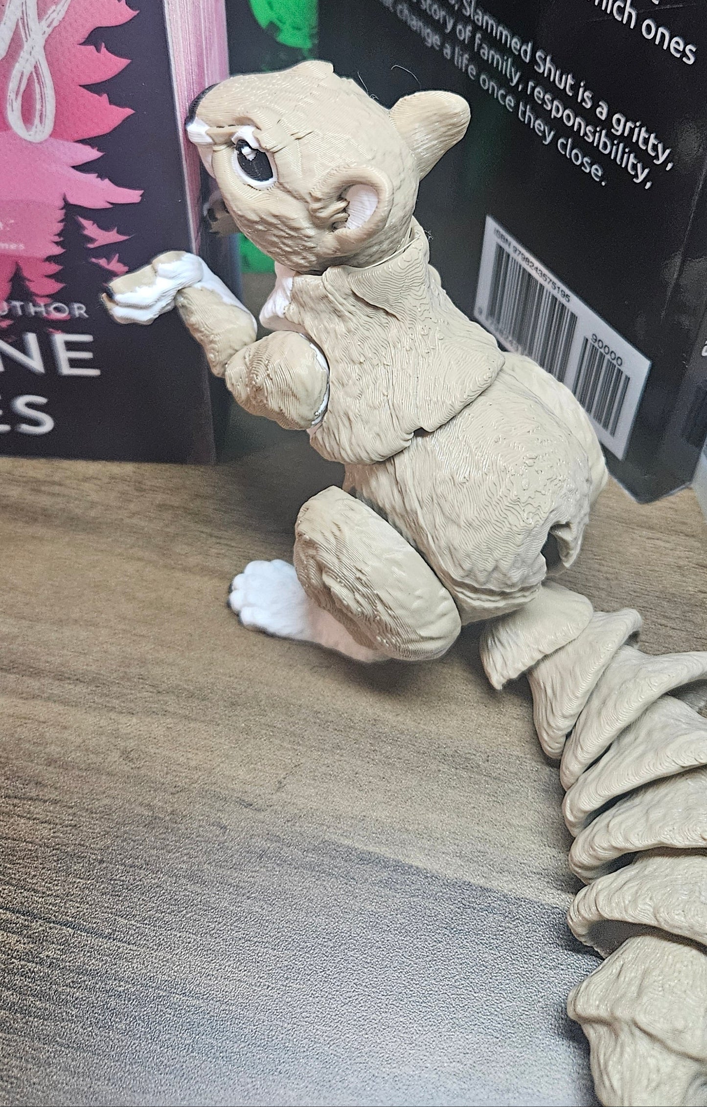 3D Printed Articulated Squirrel | Large Posable Animal Figure | Bookshelf Decor Companion