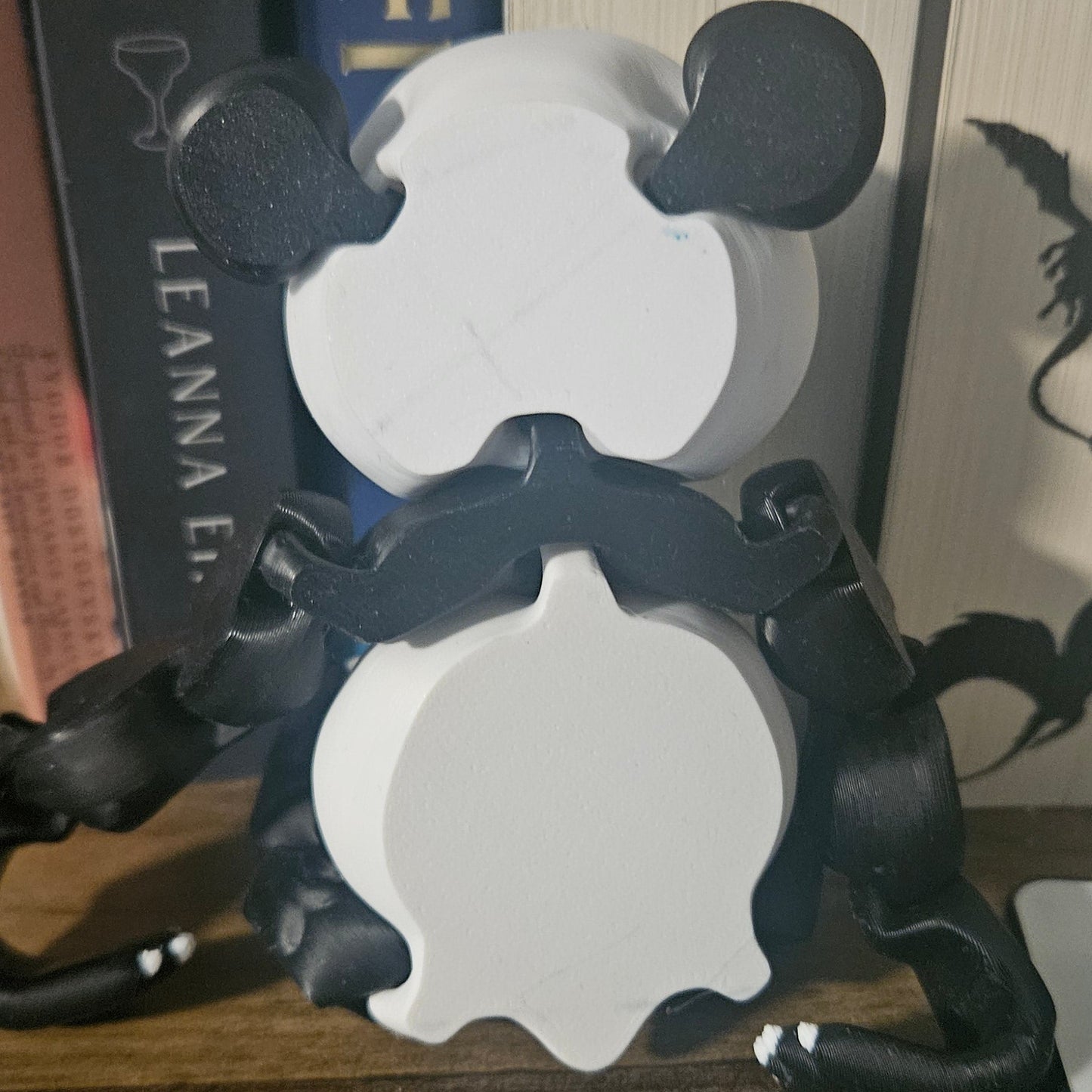 3D Printed Articulated Panda Bear | Large Posable Animal Figure | Bookshelf Decor Companion
