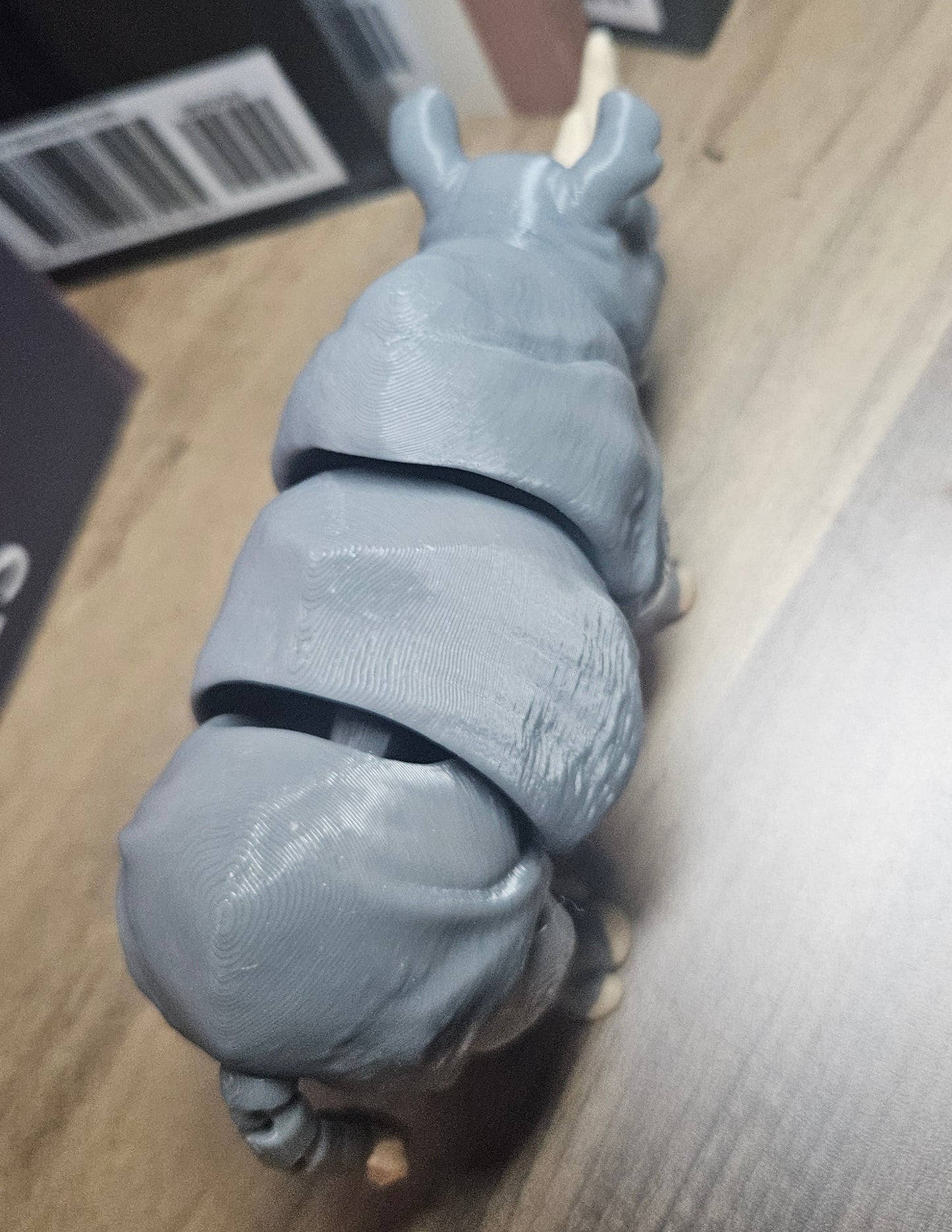 3D Printed Articulated Rhino | Large Posable Animal Figure | Bookshelf Decor Companion