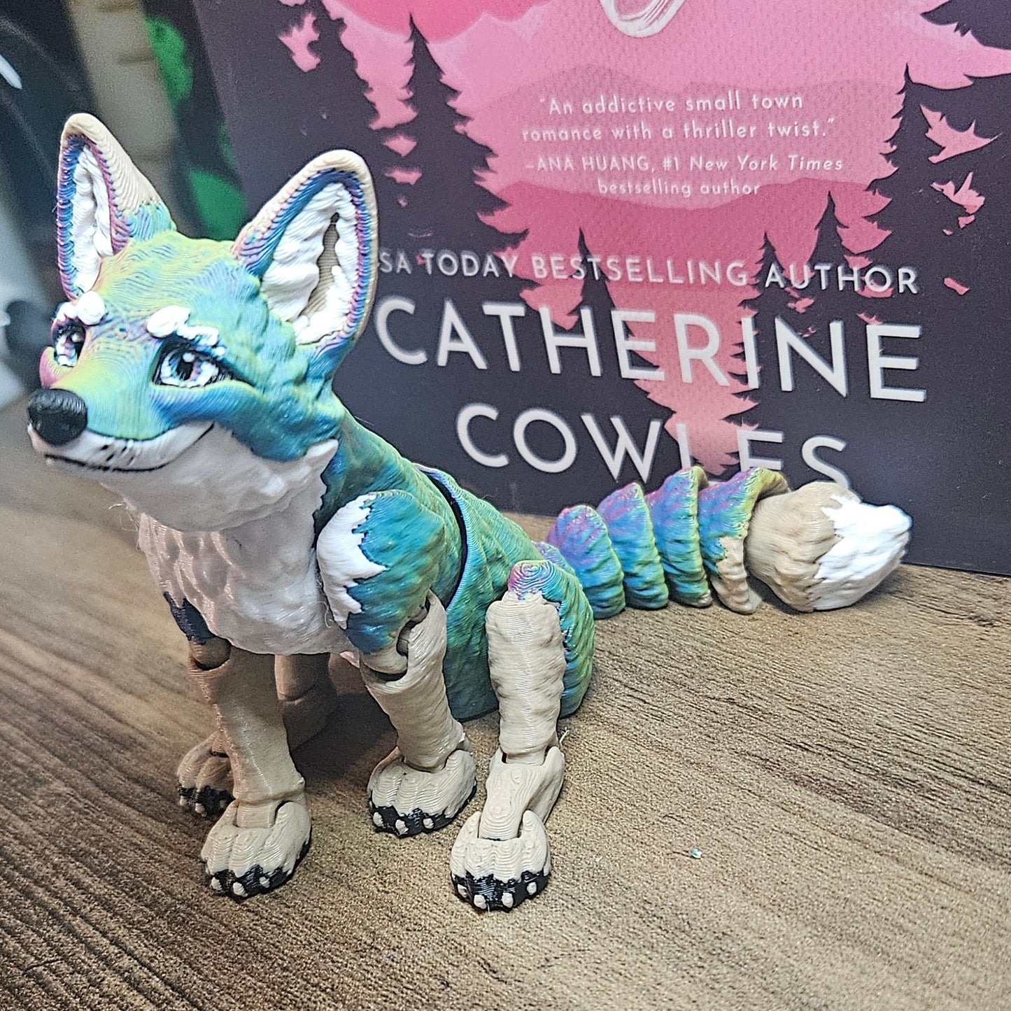 Rainbow 3D Printed Articulated Fox | Colorful Posable Fox Toy | Cute Desk Decor & Fidget