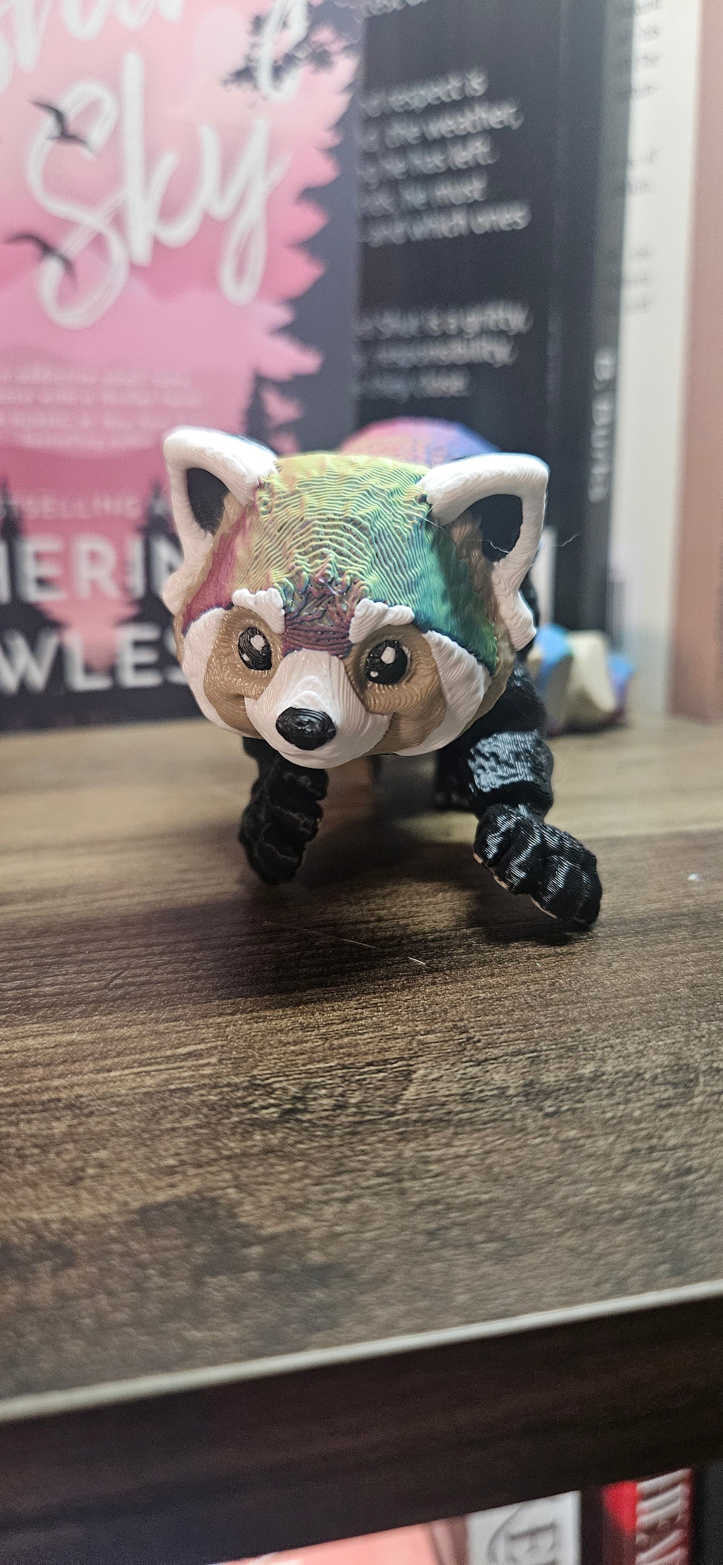 3D Printed Articulated Rainbow Red Panda |  Posable Tree Panda | Cute Desk Fidget Toy
