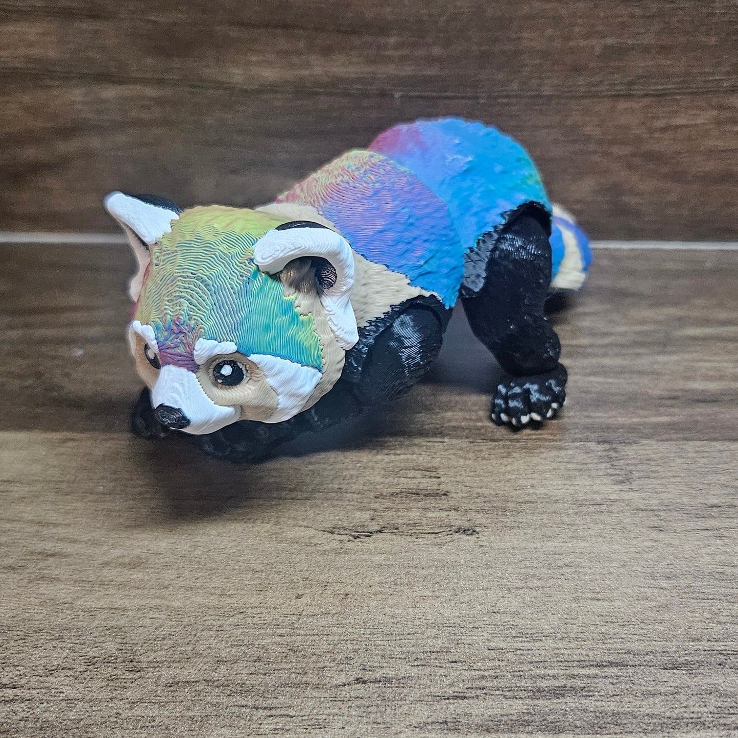 3D Printed Articulated Rainbow Red Panda |  Posable Tree Panda | Cute Desk Fidget Toy