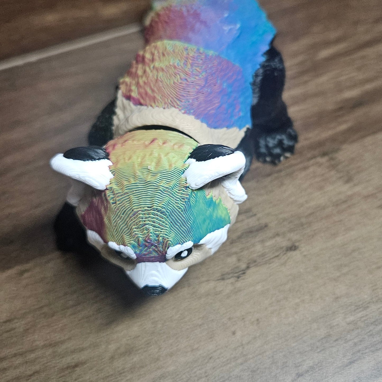 3D Printed Articulated Rainbow Red Panda |  Posable Tree Panda | Cute Desk Fidget Toy
