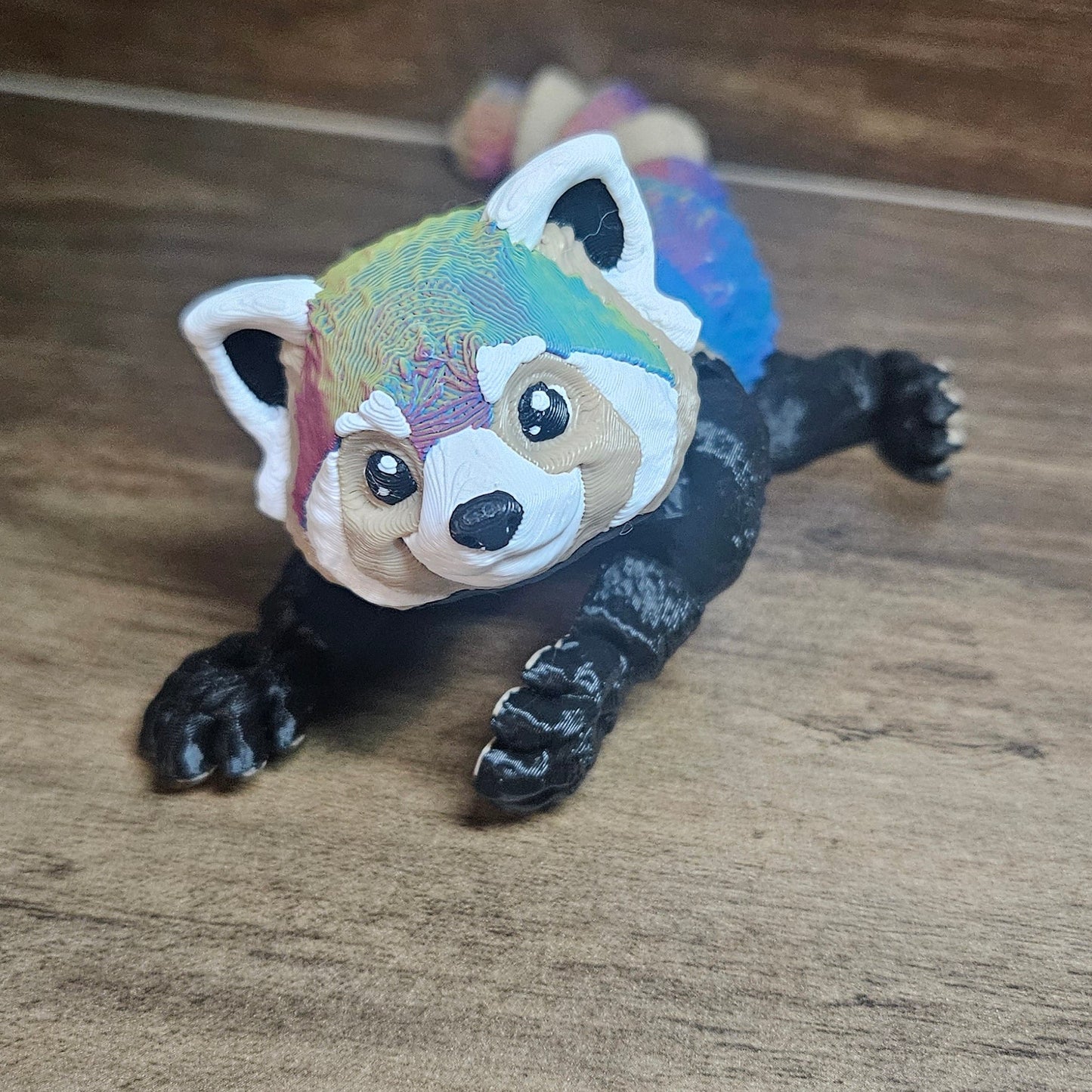 3D Printed Articulated Rainbow Red Panda |  Posable Tree Panda | Cute Desk Fidget Toy