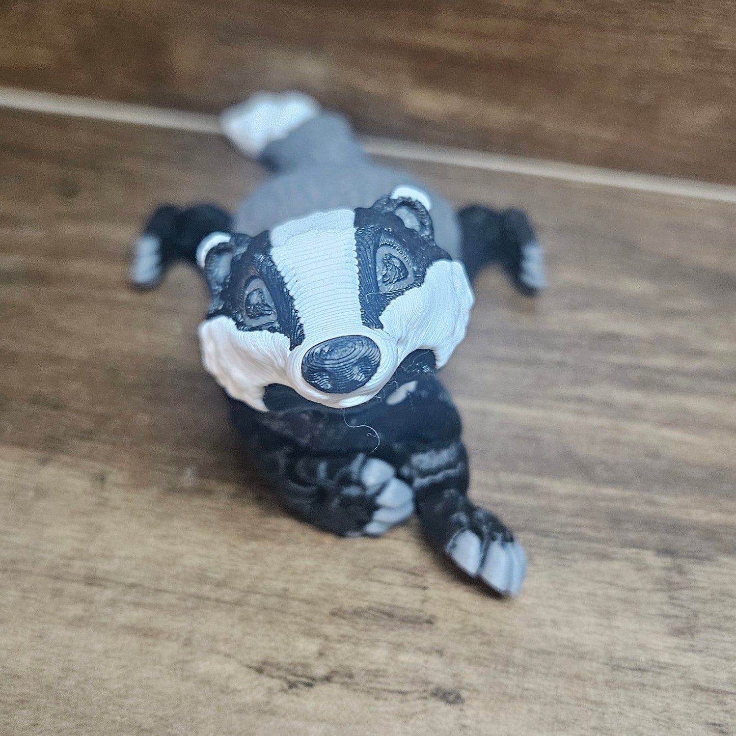 3D Printed Articulated Badger | Mini Posable Animal Figure | Cute Desk Fidget Toy