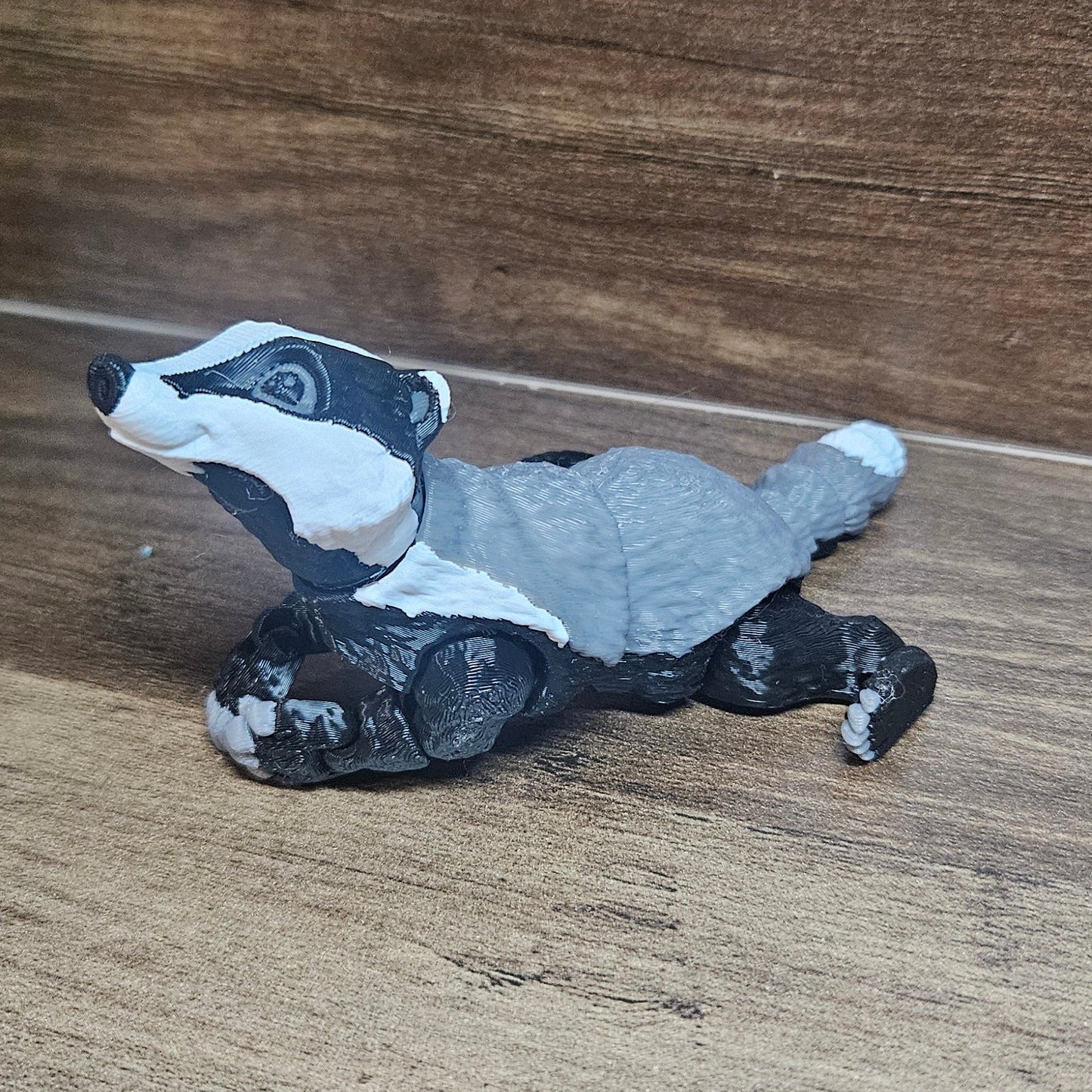 3D Printed Articulated Badger | Mini Posable Animal Figure | Cute Desk Fidget Toy