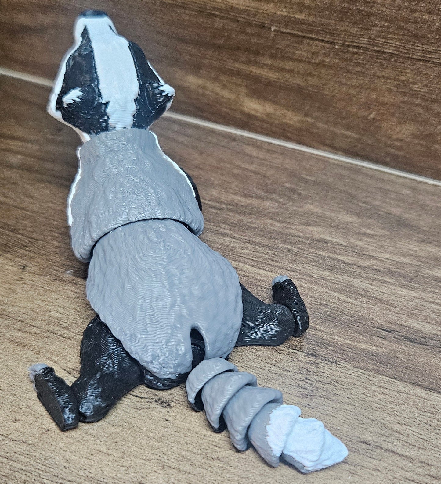 3D Printed Articulated Badger | Mini Posable Animal Figure | Cute Desk Fidget Toy