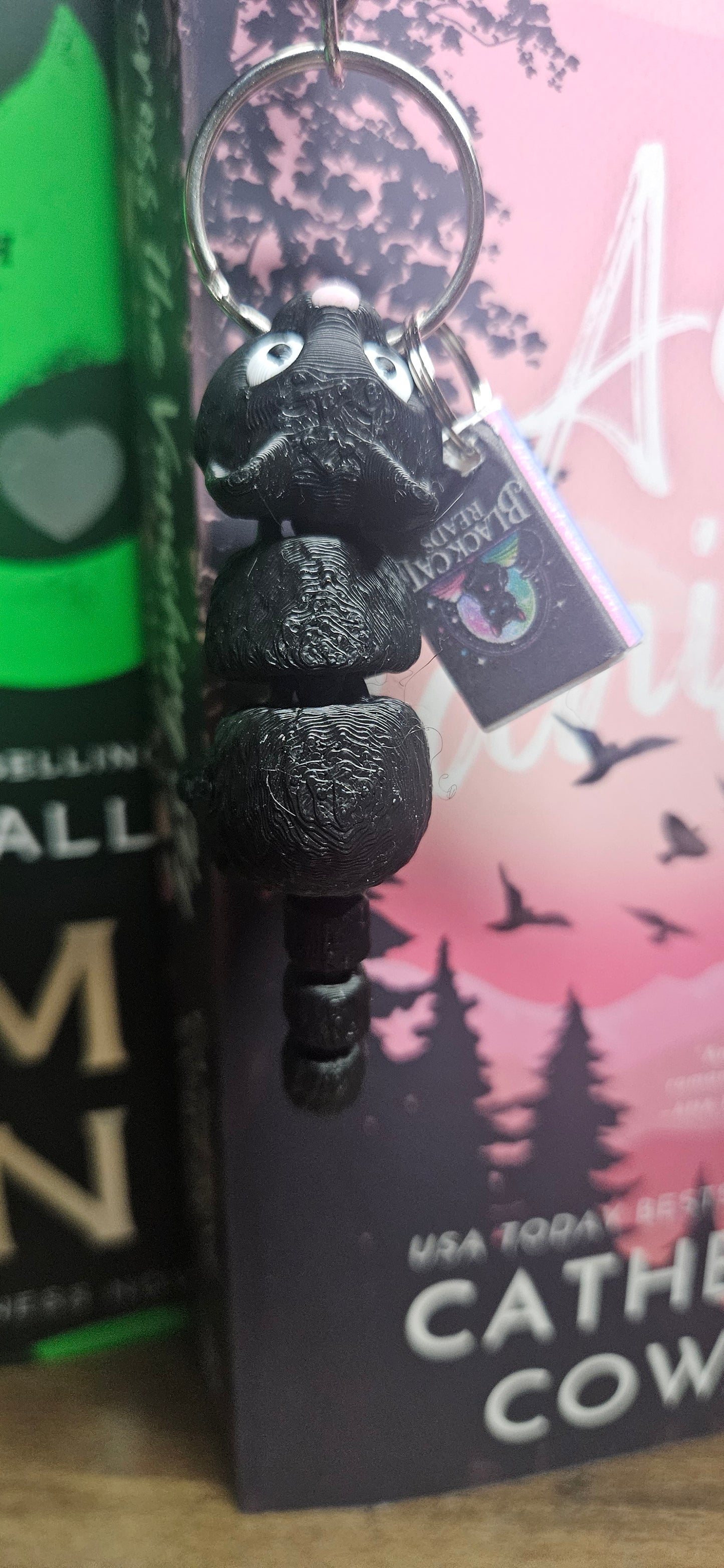Black Cat Keychain | 3D Printed Articulated Cat Keychain | Cute Bookish Accessory