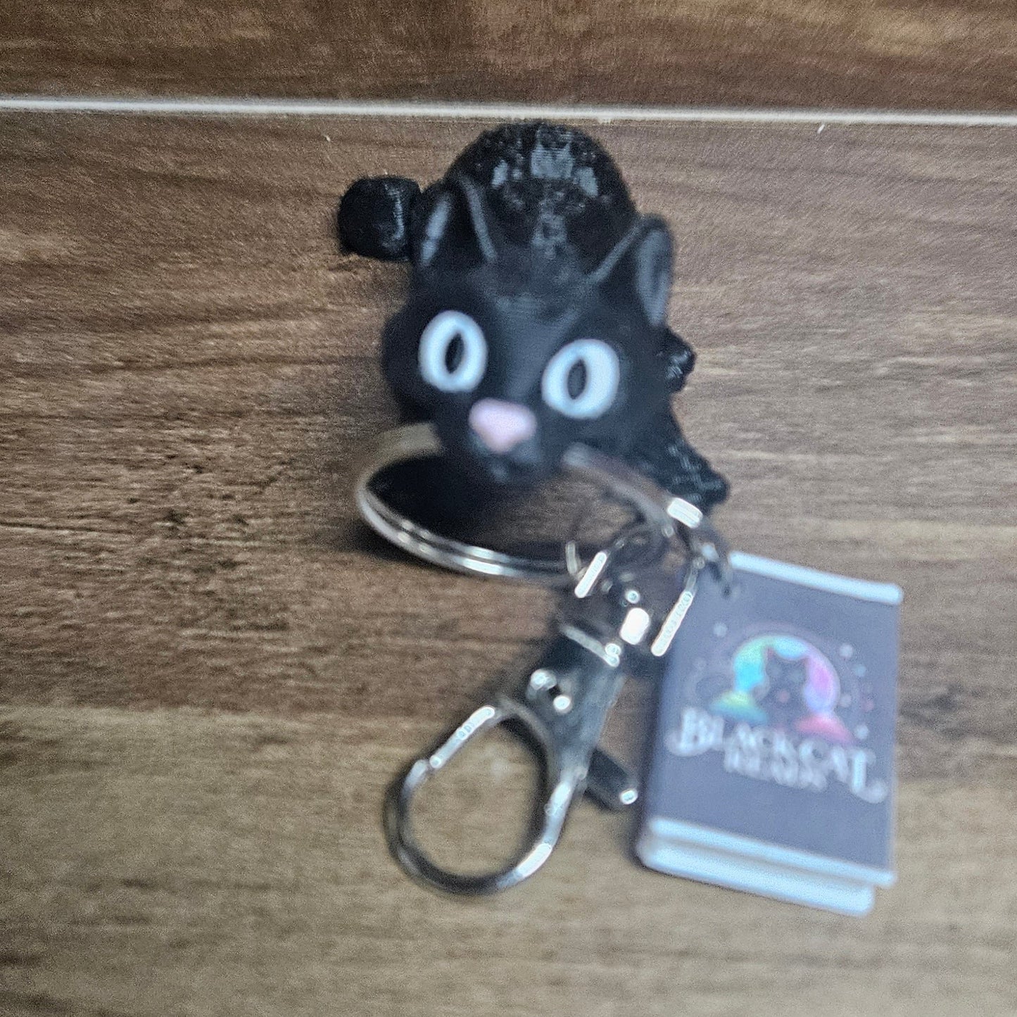 Black Cat Keychain | 3D Printed Articulated Cat Keychain | Cute Bookish Accessory
